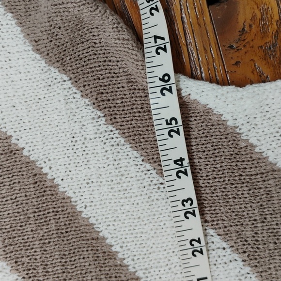 Chicos Loose Weave Tunic Sweater Raglan Sleeves Size 2 Lightweight 3/4 Sleeves - Picture 6 of 7